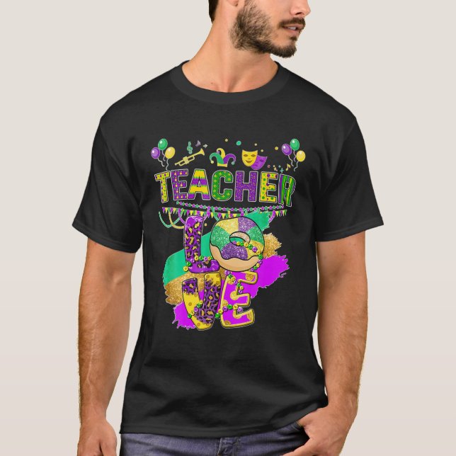 T-shirt Funny Teacher Mardi Gras Family Matching Outfit (Devant)