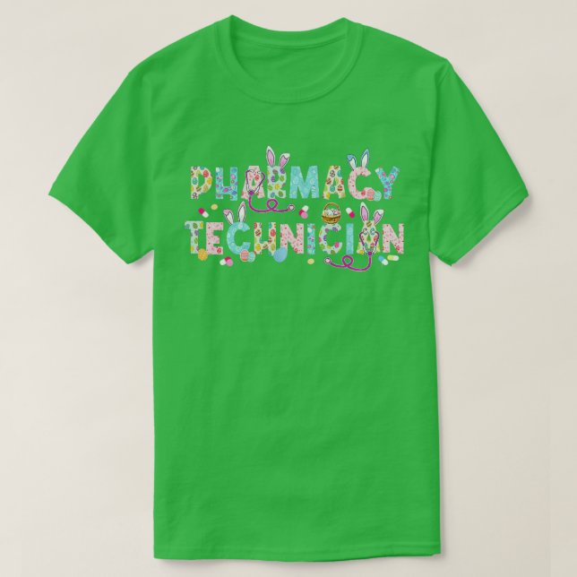 T-shirt Funny Technicien en pharmacie Bunny Pharmaciste Ha (Design devant)