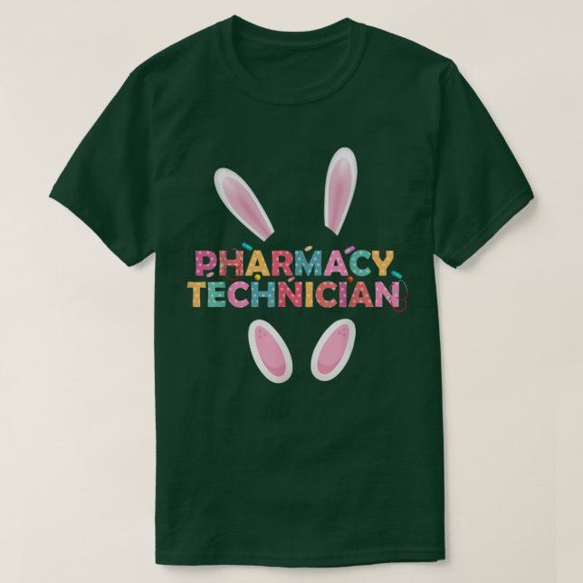 T-shirt Funny Technicien en pharmacie Bunny Pharmaciste Ha (Design devant)