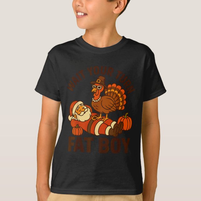 T-shirt Funny Thanksgiving Christmas Turkey Vs Santa For M (Devant)