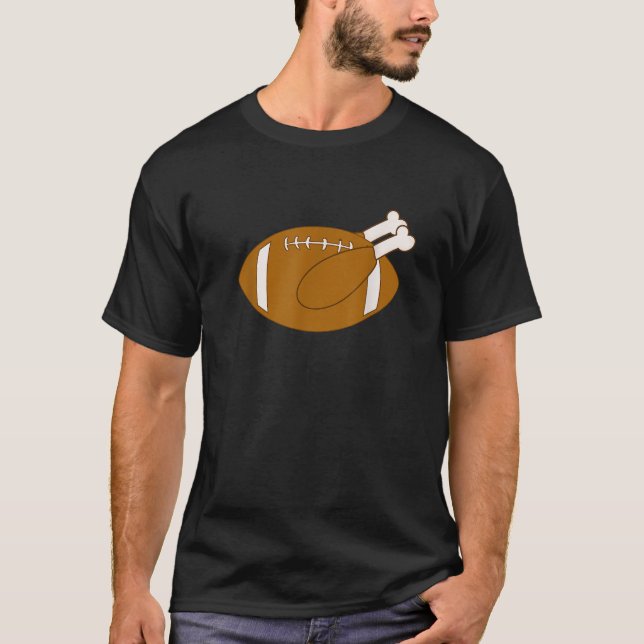 T-SHIRT FUNNY THANKSGIVING FOOTBALL TURKEY  (Devant)