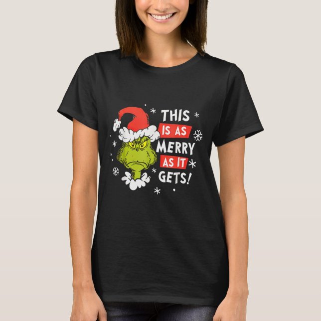 T-shirt Funny This Is As Merry As It Gets Christmas, Sarca (Devant)