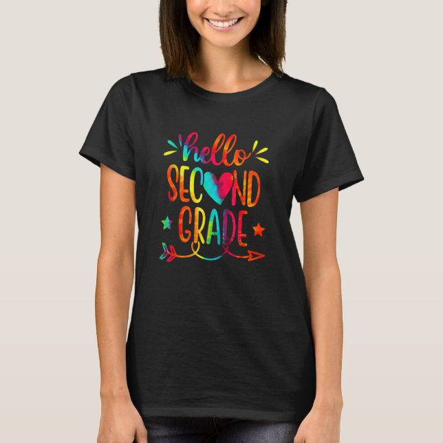 T-shirt Funny Tie Dye Hello Second 2nd Grade Teacher First (Devant)