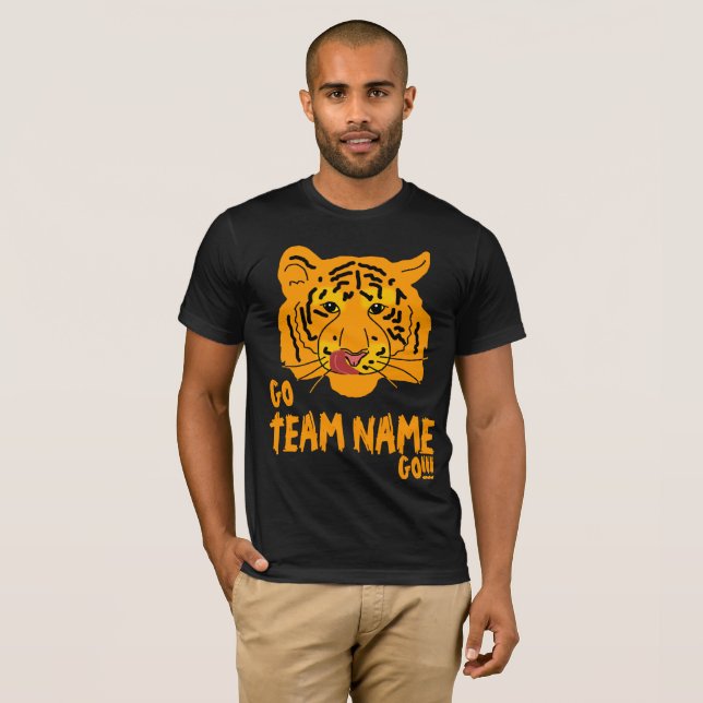 T-shirt Funny Tiger Football Go and Team Name (Devant entier)
