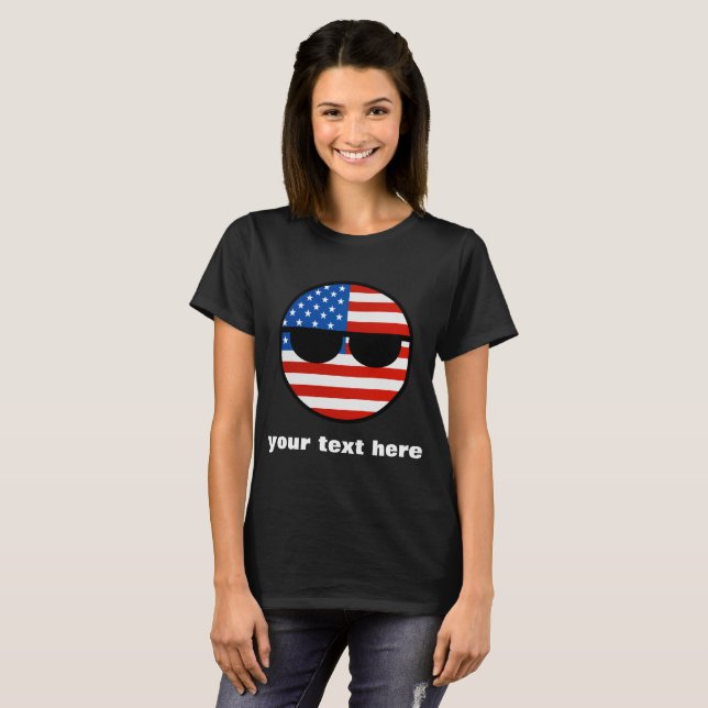 T-shirt Funny Trending Geeky USA Countryball (Devant entier)