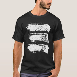 T-shirt Funny Triathlon Swim Bike Run Design Hommes Femmes