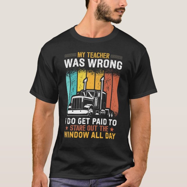 T-shirt Funny Trucker Design Semi Truck Driver Lover For M (Devant)
