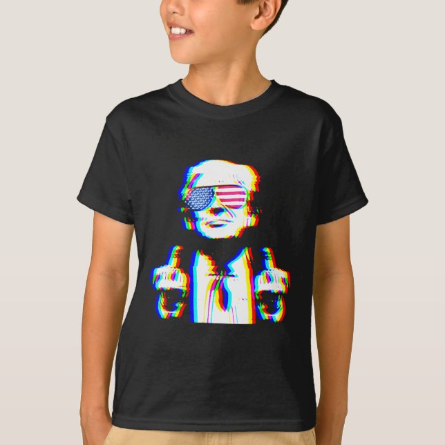 T-shirt Funny Trump Psychedelic Edm Trippy Vaporwave Techn (Devant)