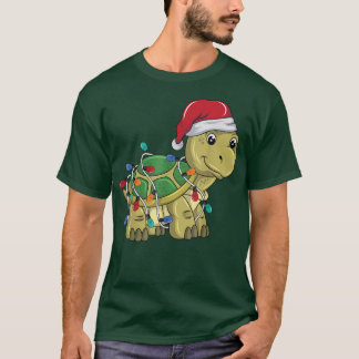 T-shirt Funny Turtle Christmas Lights Christmas Turtle San