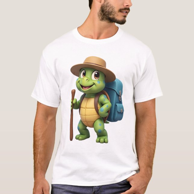 T-shirt Funny Turtle Randonnée Graphisme Camping Lover Adv (Devant)