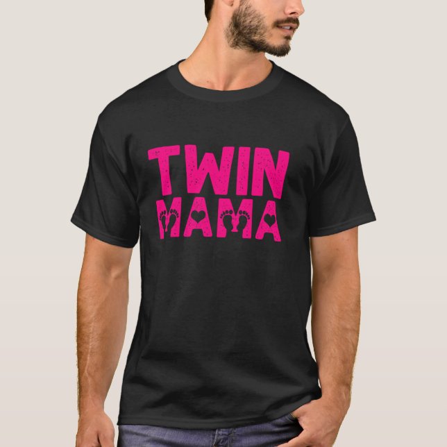 T-shirt Funny Twin Mom Cadeau Cool Twin Mama Deux fois bén (Devant)