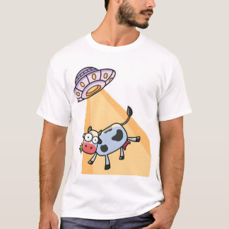 T-shirt "Funny UFO Cow Abduction Cartoon - Cute Alien & Co