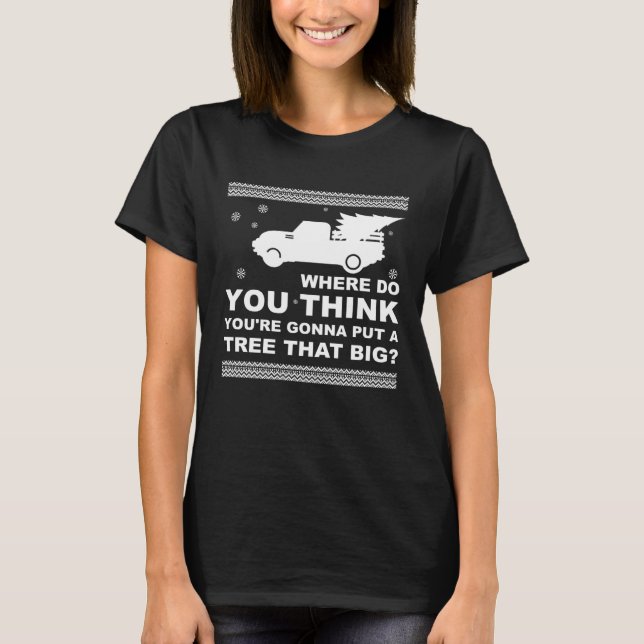 T-shirt Funny Ugly Christmas Apparel Bend Over & I'll Show (Devant)
