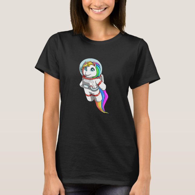 T-shirt Funny unicorn as astronaut Premium (Devant)