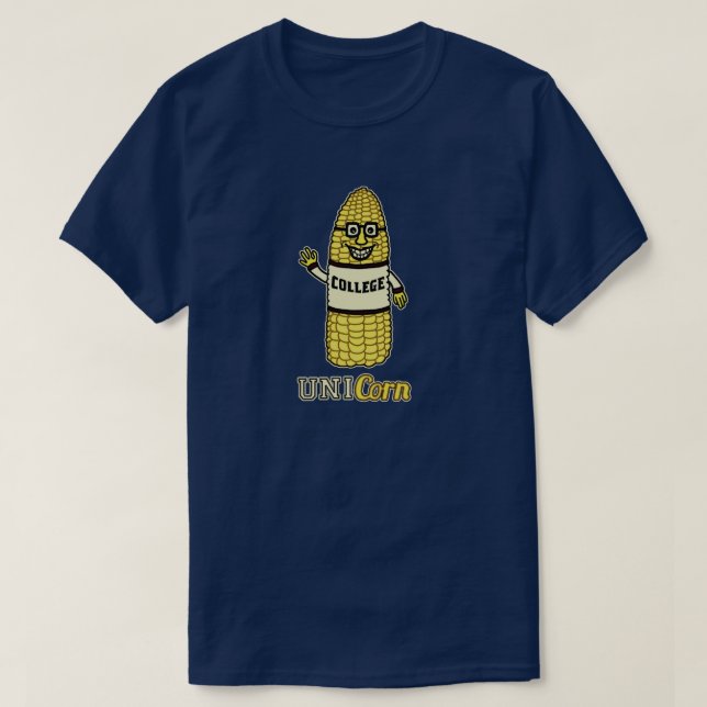 T-shirt Funny Unicorn Corn University Pun (Design devant)