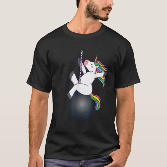 T-shirt Funny unicorn wrecking ball saying  (Devant)