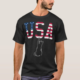 T-shirt Funny Usa Chemise de chat Funny Chemise Usa Usa Ki