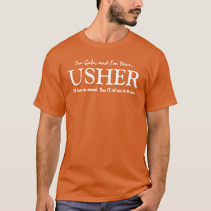 T-shirt Funny Usher Personnalisable Mariage Party Shirt V1