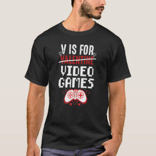 T-shirt Funny V est pour les jeux vidéo Valantines Day Coo