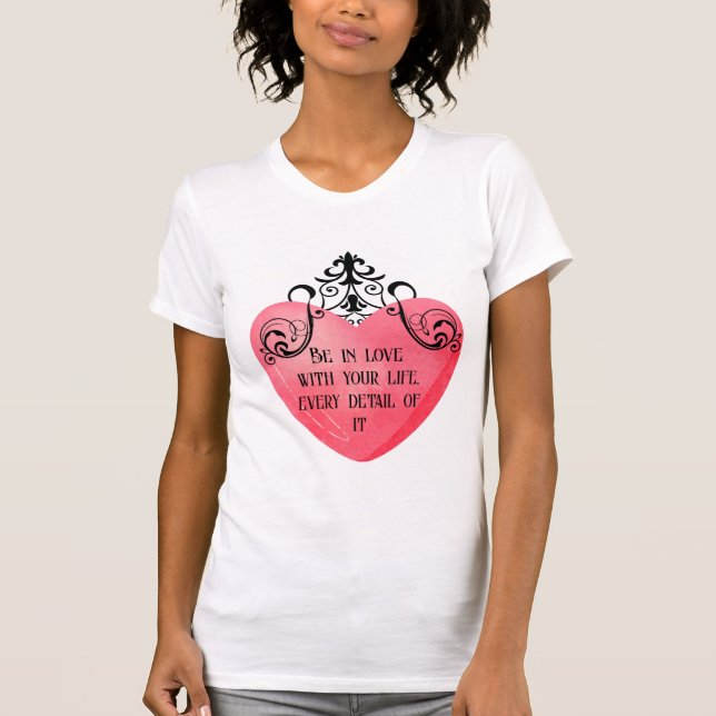 T-shirt Funny Valentine pink heart (Devant)