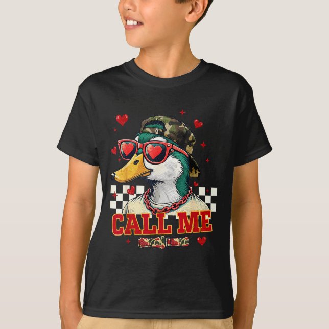 T-shirt Funny Valentine's Day Boy Duck Hunting Call Me Tod (Devant)