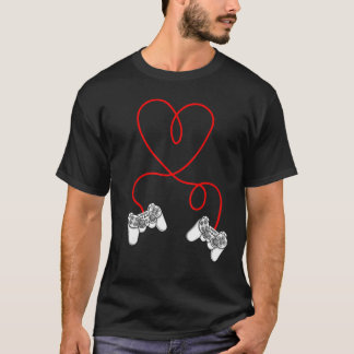T-shirt Funny Valentine's Day Heart Video Contrôleurs de j