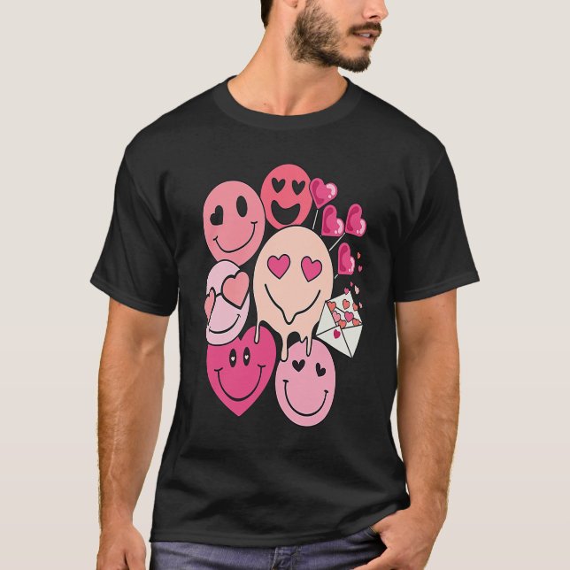 T-shirt Funny Valentine's Day retro smile heart candy (Devant)