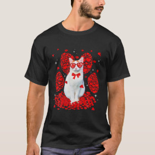 T-shirt Funny Van turc Cat Valentine Paw Heart Cat Love