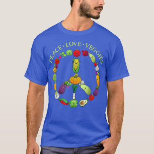 T-shirt Funny Vegetarian Peace Love Légume Vegan Veganism