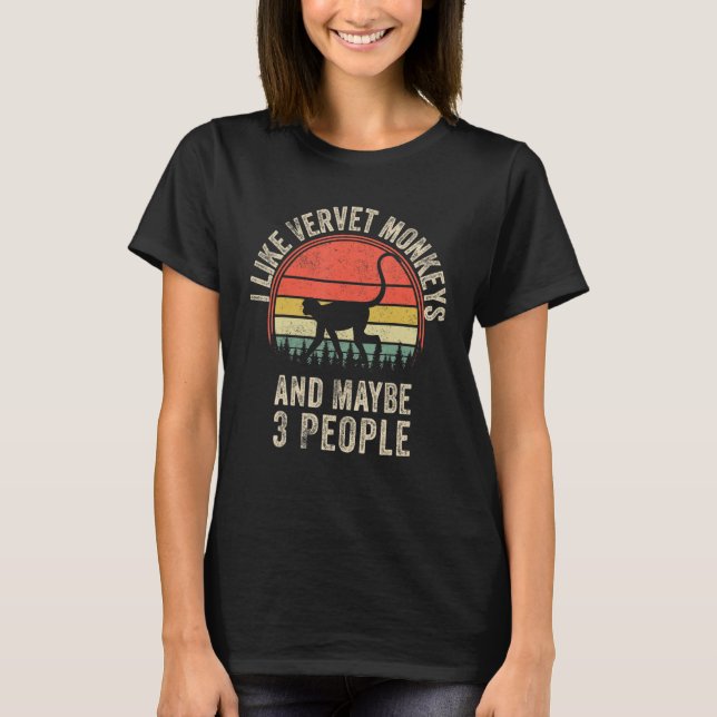 T-shirt Funny Vervet monkey Design Art Graphic Vervet monk (Devant)