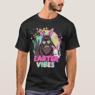 T-shirt Funny Vibes de Pâques Bigfoot Bunny Ears Sasquatat