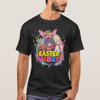 T-shirt Funny Vibes de Pâques Bigfoot Bunny Ears Sasquatat