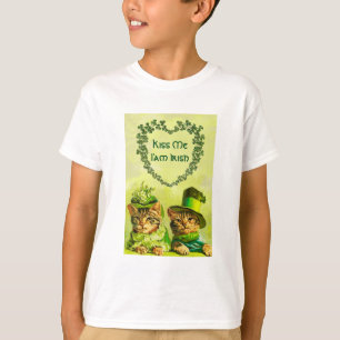 T-SHIRT FUNNY VIEILLE MODE ST.PATRICK'S DAS CHATS AVEC LE