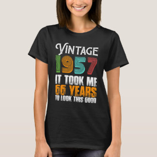 T-shirt Funny Vintage 1957 66 Ans Anniversaire Rétro Gras
