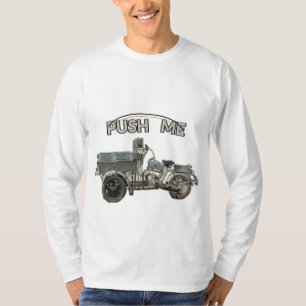 T-shirt Funny Vintage Push Me moto manches longues