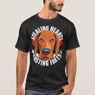 T-shirt Funny Vizsla Voler Coeurs Pouler Des Pieds Chatter
