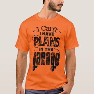 T-shirt Funny Voiture Vélo Mécanique Garage Plan Vintage P
