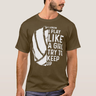 T-shirt Funny Volleyball Design Filles Femmes Jeunes dans 