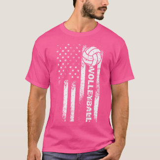 T-shirt Funny Volleyball Usa Athlète Patriotique