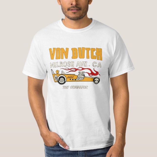 T-shirt Funny Von Dutch Retro Drag Car (Devant)