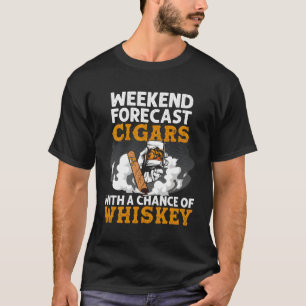 T-shirt Funny Weekend Prévision Cigars Et Whiskey Cadeau P