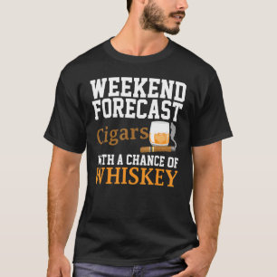 T-shirt Funny Weekend Prévision Cigars Et Whiskey Pour Hom