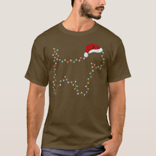 T-shirt Funny Westie Chien Xmas Éclairage Santa Hat Westie