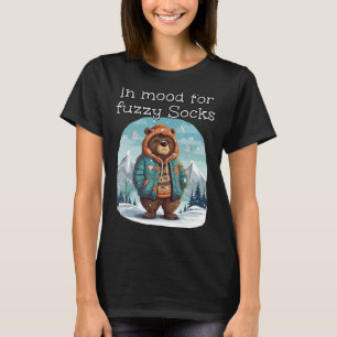 T-shirt Funny Winter Bear aime les chaussettes floues