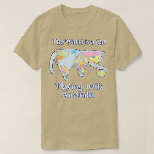 T-shirt Funny World est une carte de jeu de chats  (Design devant)