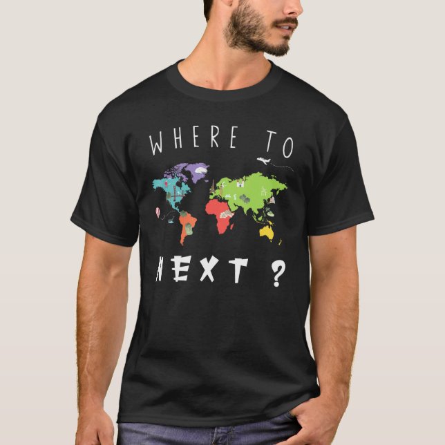 T-shirt Funny World Traveler Où Se Trouver Prochain Ami Fa (Devant)