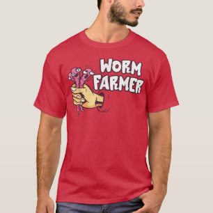 T-shirt Funny Worm Farmer Main Catch Worm Compostage Garde