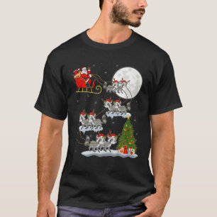 T-shirt Funny Xmas Éclairage Arbre Père Noël équitatio
