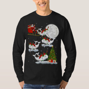 T-shirt Funny Xmas Éclairage Arbre Père Noël équitation Ba