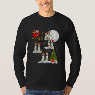 T-shirt Funny Xmas Éclairage arbre Père Noël équitation Hu